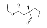 ethyl 2-[(1S)-1-methyl-2-oxocyclopentyl]acetate结构式