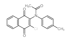 N-(3-chloro-1,4-dioxo-naphthalen-2-yl)-N-(4-methylphenyl)acetamide structure