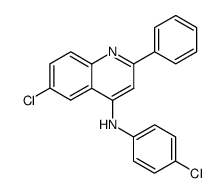 (4-chloro-phenyl)-(6-chloro-2-phenyl-[4]quinolyl)-amine Structure