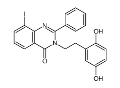 3-[2-(2,5-dihydroxyphenyl)ethyl]-8-iodo-2-phenylquinazolin-4-one Structure