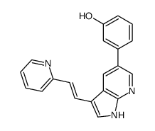 3-[3-(2-pyridin-2-ylethenyl)-1H-pyrrolo[2,3-b]pyridin-5-yl]phenol结构式