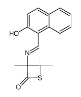 (3RS)-3-(2-hydroxy-1-naphthylmethyleneamino)-3,4,4-trimethylthietan-2-one结构式