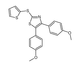 4,5-bis(4-methoxyphenyl)-2-thiophen-2-ylsulfanyl-1,3-thiazole结构式