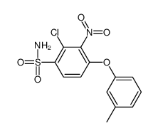 2-chloro-4-(3-methylphenoxy)-3-nitrobenzenesulfonamide结构式