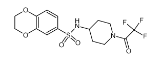 N-(1-(trifluoroacetyl)piperidin-4-yl)-2,3-dihydro-1,4-benzodioxin-6-sulfonamide结构式