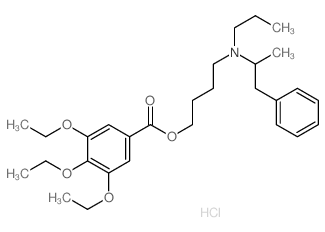 Benzoic acid,3,4,5-triethoxy-, 4-[(1-methyl-2-phenylethyl)propylamino]butyl ester,hydrochloride (1:1) Structure