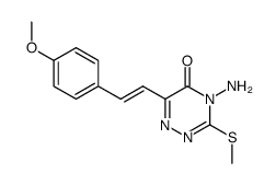 4-amino-3-(methylthio)-6-(4-methoxystyryl)-1,2,4-triazin-5(4H)-one Structure