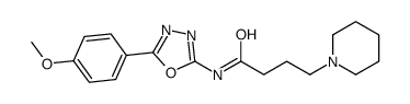 N-[5-(4-methoxyphenyl)-1,3,4-oxadiazol-2-yl]-4-piperidin-1-ylbutanamide Structure