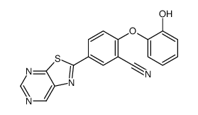 2-(2-hydroxyphenoxy)-5-([1,3]thiazolo[5,4-d]pyrimidin-2-yl)benzonitrile结构式