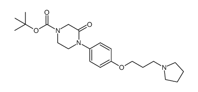 1,1-dimethylethyl 3-oxo-4-(4-{[3-(1-pyrrolidinyl)propyl]oxy}phenyl)-1-piperazinecarboxylate结构式