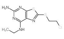 8-(2-chloroethylsulfanyl)-N-ethyl-9-thia-2,4,7-triazabicyclo[4.3.0]nona-1,3,5,7-tetraene-3,5-diamine Structure