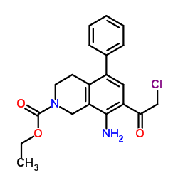 Ethyl 8-amino-7-(chloroacetyl)-5-phenyl-3,4-dihydro-2(1H)-isoquinolinecarboxylate结构式