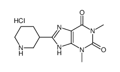 1,3-dimethyl-8-piperidin-3-yl-7H-purine-2,6-dione,hydrochloride Structure
