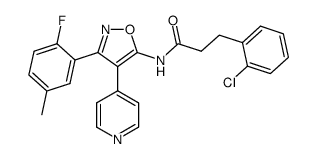 5-[3-(2-chlorophenyl)propionylamino]-3-(2-fluoro-5-methylphenyl)-4-(4-pyridyl)isoxazole Structure