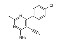 4-amino-6-(4-chloro-phenyl)-2-methyl-pyrimidine-5-carbonitrile结构式