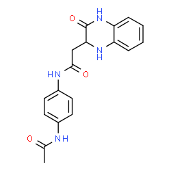 N-[4-(ACETYLAMINO)PHENYL]-2-(3-OXO-1,2,3,4-TETRAHYDROQUINOXALIN-2-YL)ACETAMIDE结构式