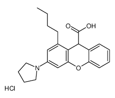 1-butyl-3-pyrrolidin-1-yl-9H-xanthene-9-carboxylic acid,hydrochloride Structure