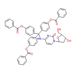 4-{[4-(Benzoyloxy)trityl]amino}-1-(2-deoxypentofuranosyl)-2(1H)-pyrimidinone Structure