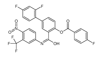 [4-(2,4-difluorophenyl)-2-[[4-nitro-3-(trifluoromethyl)phenyl]carbamoyl]phenyl] 4-fluorobenzoate Structure