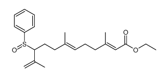 ethyl 10-phenylsulfinyl-3,7,11-trimethyldodeca-2E,6E,11-trienecarboxylate Structure