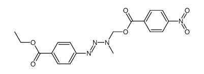 (3-(4-(ethoxycarbonyl)phenyl)-1-methyltriaz-2-en-1-yl)methyl 4-nitrobenzoate结构式