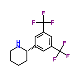 (S)-2-(3,5-BIS(TRIFLUOROMETHYL)PHENYL)PIPERIDINE结构式