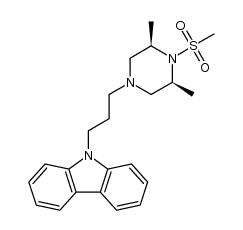 N-[3-[cis-3,5-dimethyl-4-(methanesulfonyl)piperazin-1-yl]propyl]carbazole Structure