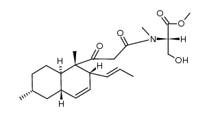 methylN-(3-((1S,2R,4aS,6R,8aR)-1,6-dimethyl-2-((E)-prop-1-en-1-yl)-1,2,4a,5,6,7,8,8a-octahydronaphthalen-1-yl)-3-oxopropanoyl)-N-methyl-L-serinate结构式