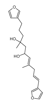 (E,E)-1,11-bis(furan-3-yl)-4,8-dimethylundeca-7,10-diene-4,6-diol结构式