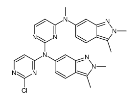 N2-(2-chloropyrimidin-4-yl)-N2,N4-bis(2,3-dimethyl-2H-indazol-6-yl)-N4-methylpyrimidine-2,4-diamine结构式