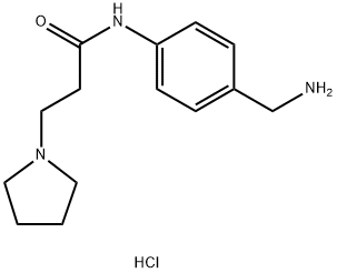 N-[4-(aminomethyl)phenyl]-3-(pyrrolidin-1-yl)propanamide dihydrochloride structure