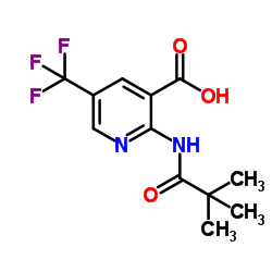 2-[(2,2-Dimethylpropanoyl)amino]-5-(trifluoromethyl)nicotinic acid结构式