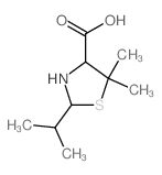 4-Thiazolidinecarboxylicacid, 5,5-dimethyl-2-(1-methylethyl)- structure