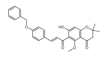 (E)-6-(3-(4-(benzyloxy)phenyl)acryloyl)-7-hydroxy-5-methoxy-2,2-dimethylchroman-4-one结构式