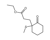 3-(1-Methylthio-2-oxocyclohexane)yl propanoate d'ethyle结构式