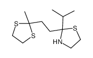 2-[2-(2-methyl-1,3-dithiolan-2-yl)ethyl]-2-propan-2-yl-1,3-thiazolidine Structure