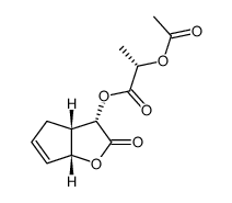 (3S,3aS,6aR)-2-oxo-3,3a,4,6a-tetrahydro-2H-cyclopenta[b]furan-3-yl (S)-2-acetoxypropanoate结构式