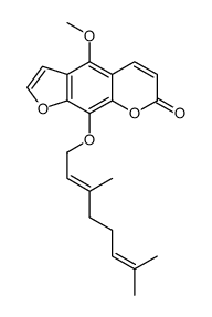 9-[(2E)-3,7-dimethylocta-2,6-dienoxy]-4-methoxyfuro[3,2-g]chromen-7-one结构式