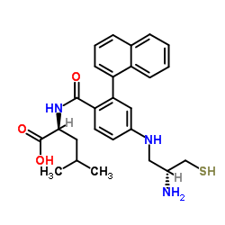 N-[4-{[(2R)-2-Amino-3-sulfanylpropyl]amino}-2-(1-naphthyl)benzoyl]-L-leucine结构式