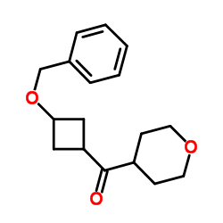 [3-(Benzyloxy)cyclobutyl](tetrahydro-2H-pyran-4-yl)methanone Structure