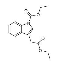 3-ethoxycarbonylmethyl-indole-1-carboxylic acid ethyl ester Structure