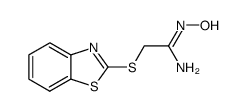 2-benzothiazol-2-ylsulfanyl-N-hydroxy-acetamidine结构式