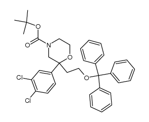 tert-butyl 2-(3,4-dichlorophenyl)-2-(2-(trityloxy)ethyl)morpholine-4-carboxylate结构式