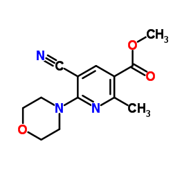 3-PYRIDINECARBOXYLIC ACID, 5-CYANO-2-METHYL-6-(4-MORPHOLINYL)-, METHYL ESTER结构式