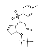 N-allyl-N-((1S,5R)-5-[tert-butyldimethylsilanyloxy)cyclopent-2-enyl]-4-methylbenzenesulfonamide Structure