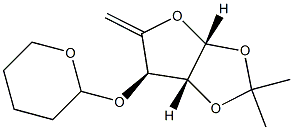 1-O,2-O-Isopropylidene-3-O-(tetrahydro-2H-pyran-2-yl)-5-deoxy-β-L-threo-4-pentenofuranose结构式