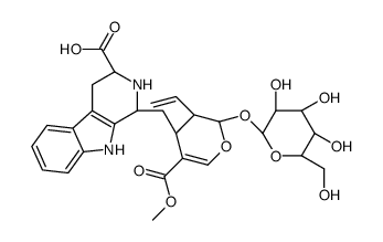 (1S,3R)-1-{[(2S,3R)-2-(β-D-Glucopyranosyloxy)-5-(methoxycarbonyl) -3-vinyl-3,4-dihydro-2H-pyran-4-yl]methyl}-2,3,4,9-tetrahydro-1H- β-carboline-3-carboxylic acid Structure