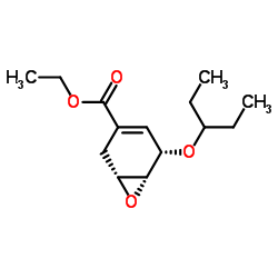 Ethyl (1R,5S,6R)-5-(3-pentanyloxy)-7-oxabicyclo[4.1.0]hept-3-ene-3-carboxylate结构式
