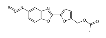 isothiocyanic acid, 2-[5-(acetoxymethyl)-2-furyl]-benzoxazol-5-yl ester Structure