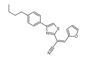 (E)-2-[4-(4-butylphenyl)-1,3-thiazol-2-yl]-3-(furan-2-yl)prop-2-enenitrile结构式